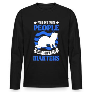 Marten Gift Mink Badger Pine Marten - Men's Premium Organic Long Sleeve Shirt - black - Front - Nico (187cm)