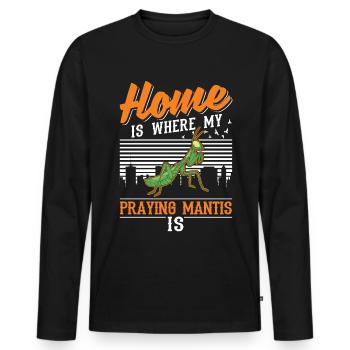 Mante religieuse maison mante mante mante mante - T-shirt manches longues Premium bio Homme - noir - Devant - Nico (187cm)