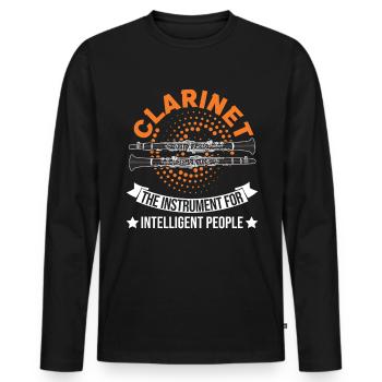 Clarinet instrument for intelligent people - Men's Premium Organic Long Sleeve Shirt - black - Front - Nico (187cm)