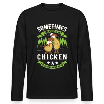 Chickens Chicken Farming Chicken Farmer - Men's Premium Organic Long Sleeve Shirt - black - Front - Nico (187cm)