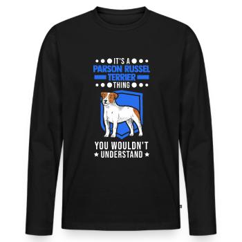 Parson Russell Terrier Ding - Men's Premium Organic Long Sleeve Shirt - black - Front - Nico (187cm)