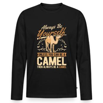 Always be yourself Camel Big Camel Camel - Men's Premium Organic Long Sleeve Shirt - black - Front - Nico (187cm)