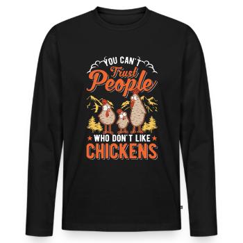 Chickens Farmer Chicken Farmer Chicken - Men's Premium Organic Long Sleeve Shirt - black - Front - Nico (187cm)