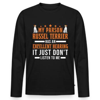 Parson Russell Terrier Gift - Men's Premium Organic Long Sleeve Shirt - black - Front - Nico (187cm)