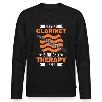 Clarinettiste Thérapie Clarinettiste - T-shirt manches longues Premium bio Homme - noir - Devant - Nico (187cm)