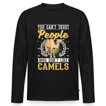 Kamel Dromedar Ägypten Geschenk Großkamel - Männer Premium Bio Langarmshirt - Schwarz - Vorne - Nico (187cm)