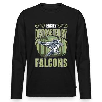 Facilement distrait par les faucons Falkenzüchter Falkner - T-shirt manches longues Premium bio Homme - noir - Devant - Nico (187cm)