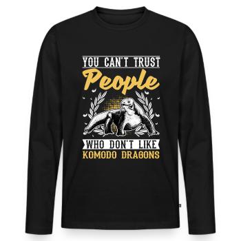 Dragon de Komodo Moniteur de dragon de Komodo Dragon de Komodo Dragon de Komodo - T-shirt manches longues Premium bio Homme - noir - Devant - Nico (187cm)