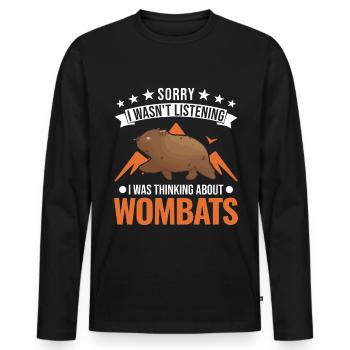Australischer Wombat Geschenk - Männer Premium Bio Langarmshirt - Schwarz - Vorne - Nico (187cm)
