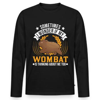 Australischer Wombat Geschenk - Männer Premium Bio Langarmshirt - Schwarz - Vorne - Nico (187cm)