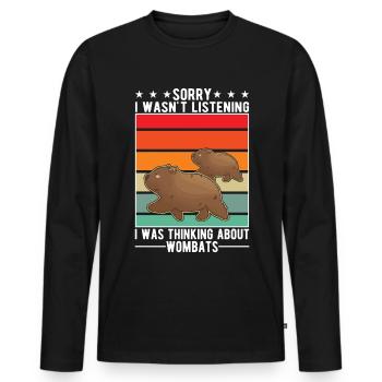 Australischer Wombat Geschenk - Männer Premium Bio Langarmshirt - Schwarz - Vorne - Nico (187cm)
