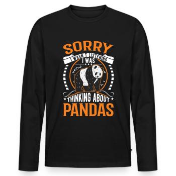 Panda Lover Panda Ours Cadeau - T-shirt manches longues Premium bio Homme - noir - Devant - Nico (187cm)