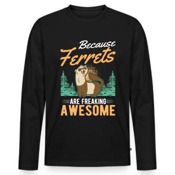 Parce que les furets sont des Frettchen impressionnants - T-shirt manches longues Premium bio Homme - noir - Devant - Nico (187cm)