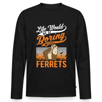 Ferret lover Ferret Gift - Men's Premium Organic Long Sleeve Shirt - black - Front - Nico (187cm)