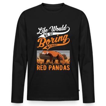 Red Panda Gift Cat Bear Red Panda - Men's Premium Organic Long Sleeve Shirt - black - Front - Nico (187cm)