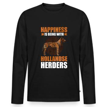 Hollandse Herder Glück Hollandse Herdershond - Men's Premium Organic Long Sleeve Shirt - black - Front - Nico (187cm)
