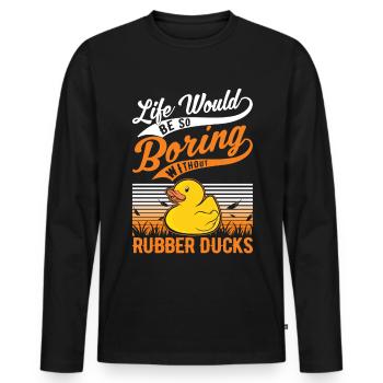 Rubber Duck Gift Squeaky Duck Bathing Duck - T-shirt manches longues Premium bio Homme - noir - Devant - Nico (187cm)
