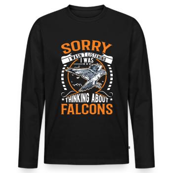Falke Falkner Turmfalke Falknerei Falkner - Männer Premium Bio Langarmshirt - Schwarz - Vorne - Nico (187cm)
