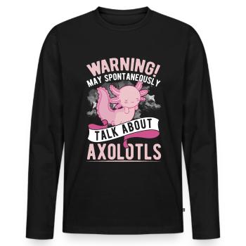 Axolotl Cadeau Amphibien à queue - T-shirt manches longues Premium bio Homme - noir - Devant - Nico (187cm)