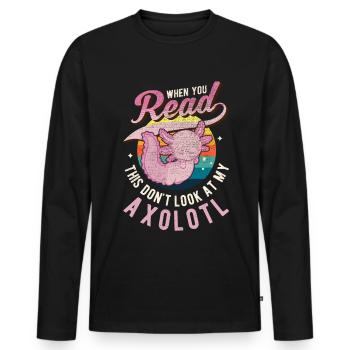 Axolotl Geschenk Schwanzlurch Axolotl - Männer Premium Bio Langarmshirt - Schwarz - Vorne - Nico (187cm)