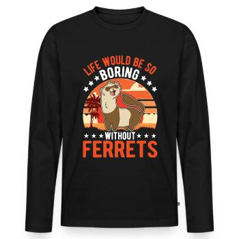 Ferret lover Ferret Gift - Men's Premium Organic Long Sleeve Shirt - black - Front - Nico (187cm)