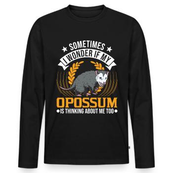 Opossum Cadeau Marsupial Opossum - T-shirt manches longues Premium bio Homme - noir - Devant - Nico (187cm)