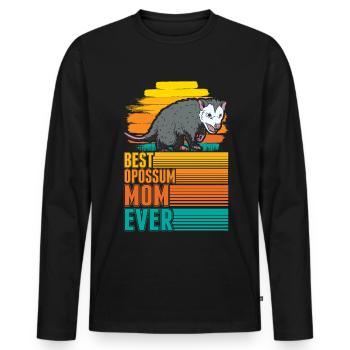 Best Opossum Mom Ever Opossum Mama Beutelratte - Männer Premium Bio Langarmshirt - Schwarz - Vorne - Nico (187cm)