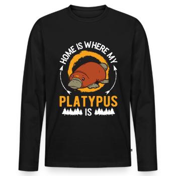 Platypus at home Platypus - Men's Premium Organic Long Sleeve Shirt - black - Front - Nico (187cm)