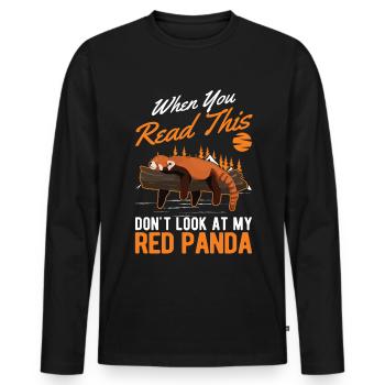 Red Panda Cadeau Chat Ours Panda Rouge - T-shirt manches longues Premium bio Homme - noir - Devant - Nico (187cm)