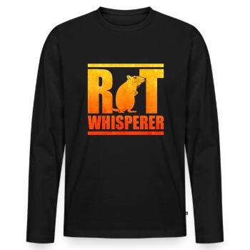Ratten Flüsterer Hausratte Rattenbesitzer - Männer Premium Bio Langarmshirt - Schwarz - Vorne - Nico (187cm)
