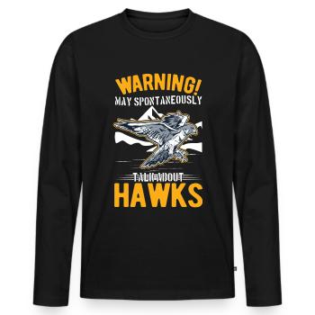 Warning Falke Falkner Kestrel Falconry Falkner - Men's Premium Organic Long Sleeve Shirt - black - Front - Nico (187cm)