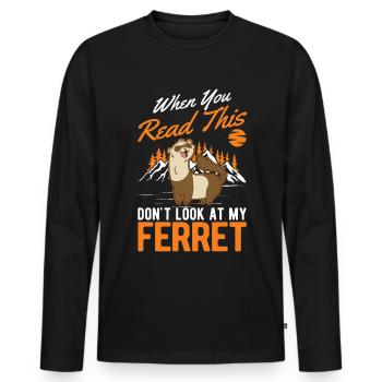 Ferret lover Ferret Gift - Men's Premium Organic Long Sleeve Shirt - black - Front - Nico (187cm)