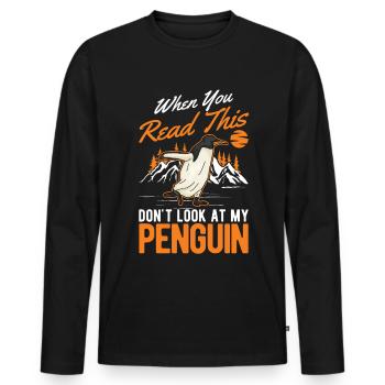Pinguin Penguin Kaiserpinguin Gelbaugenpinguin - Männer Premium Bio Langarmshirt - Schwarz - Vorne - Nico (187cm)