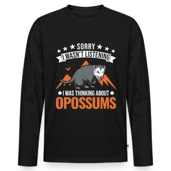 Opossum Cadeau Marsupial Opossum - T-shirt manches longues Premium bio Homme - noir - Devant - Nico (187cm)