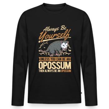 Opossum Cadeau Marsupial Opossum - T-shirt manches longues Premium bio Homme - noir - Devant - Nico (187cm)