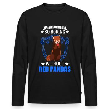 Red Panda Gift Cat Bear Red Panda - Men's Premium Organic Long Sleeve Shirt - black - Front - Nico (187cm)