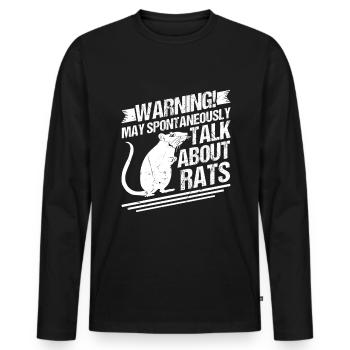 Avertissement Rat Rat Propriétaire Maison Trat - T-shirt manches longues Premium bio Homme - noir - Devant - Nico (187cm)