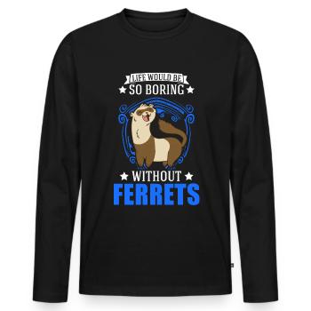 Ferret lover Ferret Gift - Men's Premium Organic Long Sleeve Shirt - black - Front - Nico (187cm)