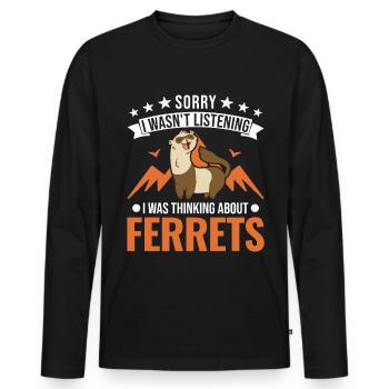 Ferret lover Ferret Gift - Men's Premium Organic Long Sleeve Shirt - black - Front - Nico (187cm)