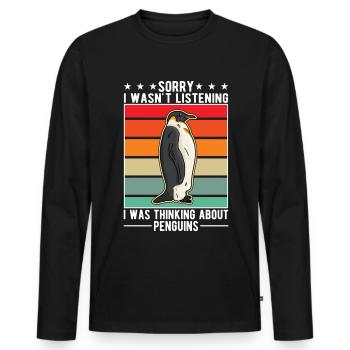 Pinguin Penguin Kaiserpinguin Gelbaugenpinguin - Männer Premium Bio Langarmshirt - Schwarz - Vorne - Nico (187cm)