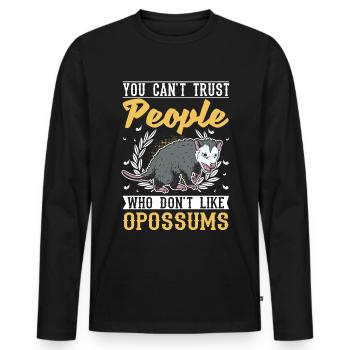 Opossum Cadeau Marsupial Opossum - T-shirt manches longues Premium bio Homme - noir - Devant - Nico (187cm)