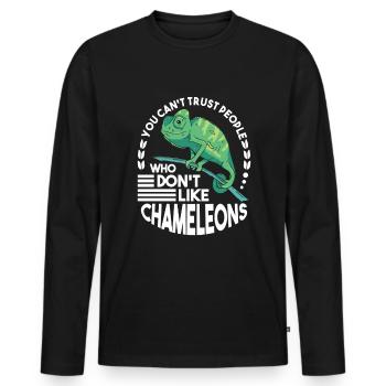 Chameleon Gift Chameleon - Men's Premium Organic Long Sleeve Shirt - black - Front - Nico (187cm)