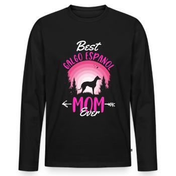 Meilleur Galgo Espanol Mom Ever Spanish Greyhound - T-shirt manches longues Premium bio Homme - noir - Devant - Nico (187cm)