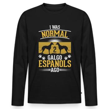 Galgo Espanol 2 Lévriers espagnols Galgo - T-shirt manches longues Premium bio Homme - noir - Devant - Nico (187cm)