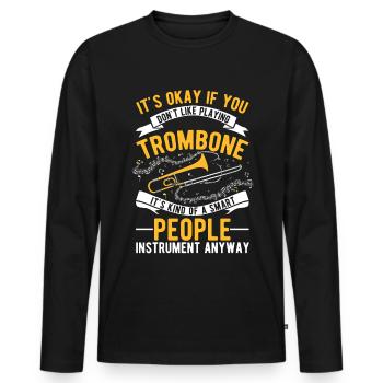 Trombone Cadeau Trombone Player Tromboniste - T-shirt manches longues Premium bio Homme - noir - Devant - Nico (187cm)