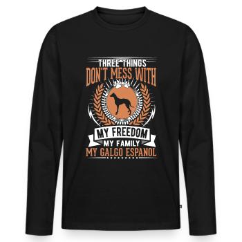 Galgo Espanol Spanish Greyhound Galgo - Men's Premium Organic Long Sleeve Shirt - black - Front - Nico (187cm)