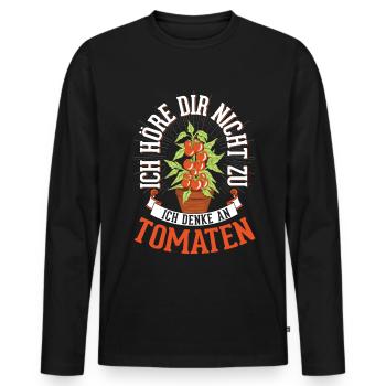 Tomaten Geschenk Tomatenzüchter Paradeiser - Männer Premium Bio Langarmshirt - Schwarz - Vorne - Nico (187cm)