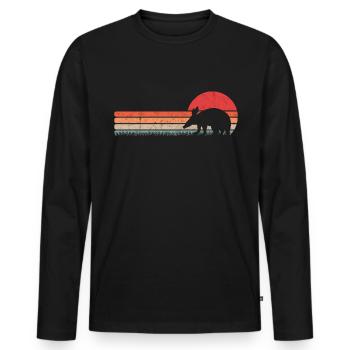 Erdferkel Retro Aardvark Vintage - T-shirt manches longues Premium bio Homme - noir - Devant - Nico (187cm)