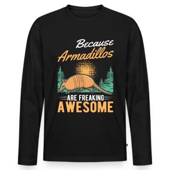 Because Armadillos are freaking awesome Armadillo - Men's Premium Organic Long Sleeve Shirt - black - Front - Nico (187cm)