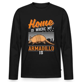 Armadillo Zuhause Gürteltier - Männer Premium Bio Langarmshirt - Schwarz - Vorne - Nico (187cm)